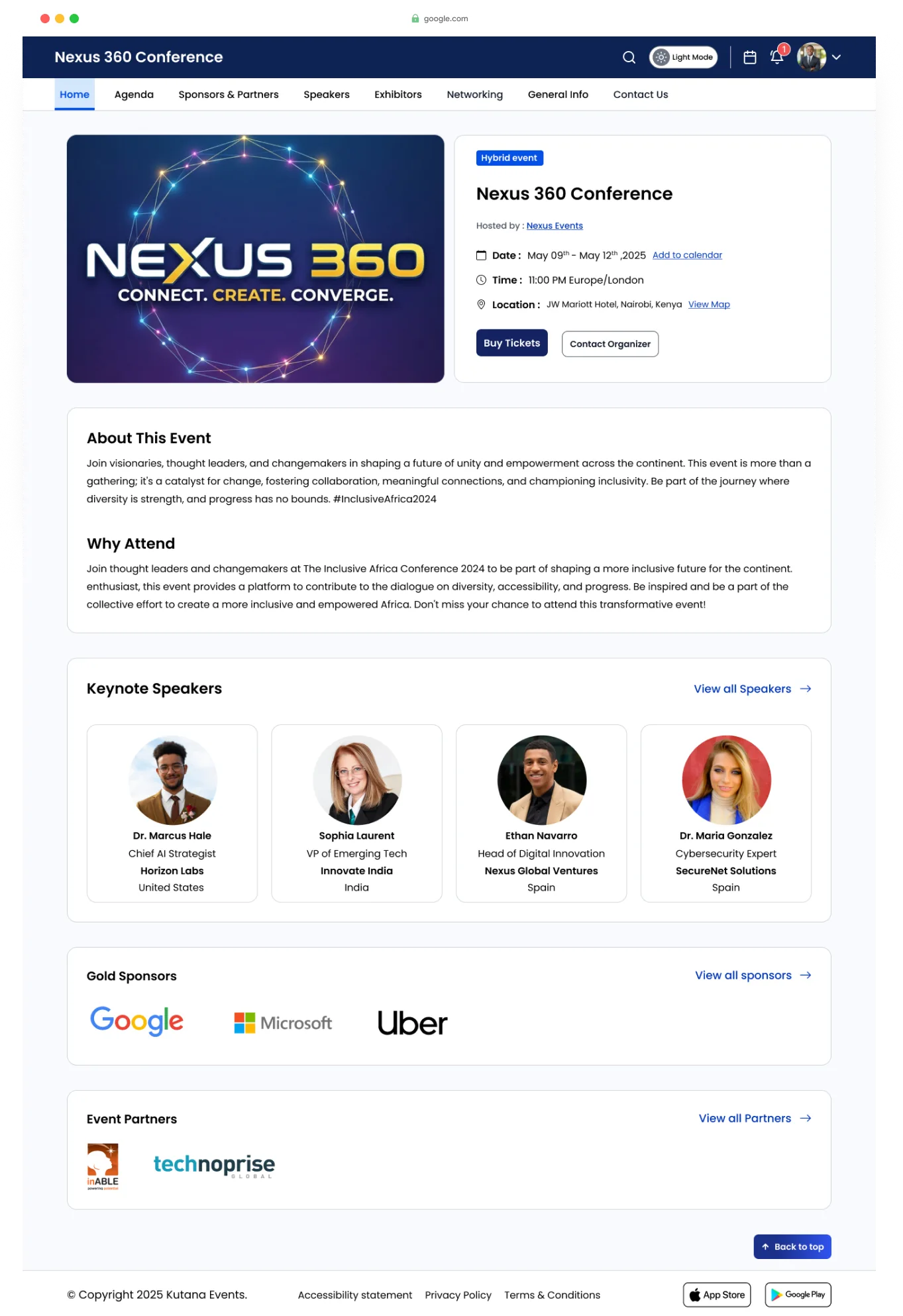 Event Planning and Branding Interface